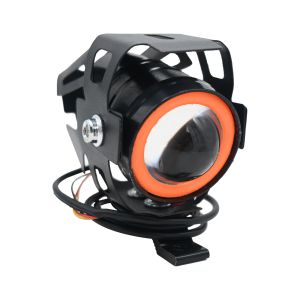 FARO AUXILIAR MINI NEGRO LED BLANCO / CONTORNO ROJO 12 VCC SOPORTE ALUMINIO / FAR-X007