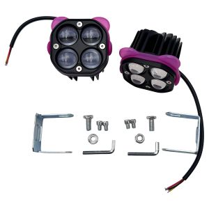FARO AUXILIAR CON OREJAS ROSAS 40W 12 Vcc LUZ AMARILLA / FAR-X097