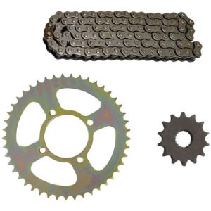 KIT DE SPROCKET IRON BOX (CADENA REFORZADA) SPROCKET DE 43T- PIÑON DE 14T 428H-124L / KSP-IR28
