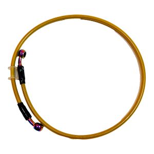 MANGUERA HIDRAULICO AMARILLO 900 mm CONEXIÓN EN TORNASOL / MNG-A008