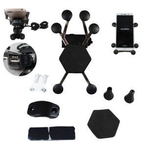 PORTA CELULAR C/BASE AJUSTABLE 6 SOPORTES / PUERTO USB CON CARGA / PCL-004