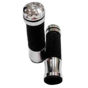 PUÑOS ALUMINIO PLATA CON GOMA ANTIDERRAPANTE CON PUNTA ALUMINIO CON TUBO MOVIL / PUÑ-104