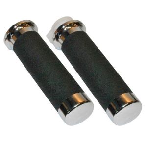 PUÑOS NBR NEGROS PUNTA CROMADA CON TUBO MOVIL MANUBRIO 1 / PUÑ-128