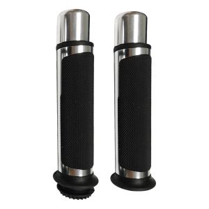 PUÑOS GEL ANTIDERRAPANTE PUNTA DE ALUMINIO CROMADA CON TUBOMOVIL Y 3ADAPTADORES CABLE DE ACELERADOR / PUÑ-139