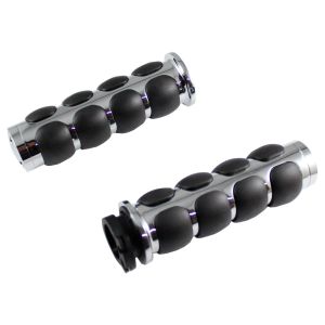 PUÑOS CROMADOS / NEGROS CHOPPER / PUÑ-156