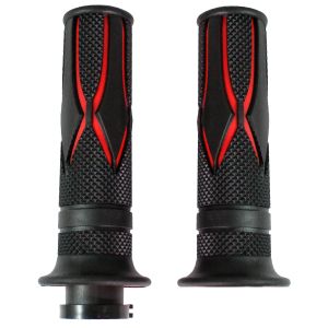 PUÑOS TPE ANTIDERRAPANTE CROSSING ROJO CON TUBO MOVIL MANUBRIO 7/8 / PUÑ-160