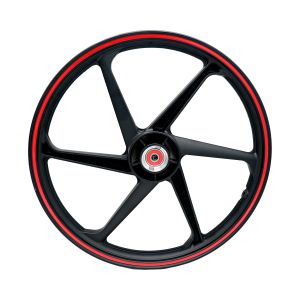 SHOP 25  -  RIN ALUMINIO DELANTERO 1.6 X 18 NEGRO FILO ROJO 18 / RIN-152