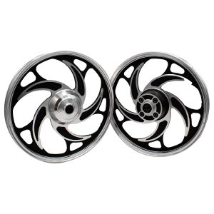 PAR RIN ALUMINO DELANTERO 1.6X18 TRASERO 2.15X18 NEGRO 18 / RIN-A005