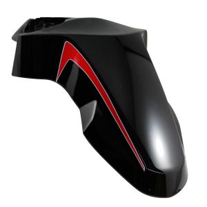 SALPICADERA DELANTERA NEGRO BRILLANTE / ROJO / SAD-035NR