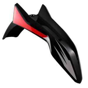 SALPICADERA DELANTERA NEGRO BRILLANTE / ROJO / SAD-039NR