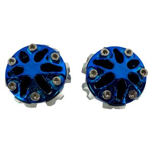 SLIDER PUNTA DECORATIVA DE ALUMINIO PLATEADA/AZUL  CON ACABADO DE PLASTICO / SLI-052