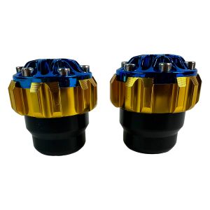 SLIDER PUNTA DECORATIVA DE ALUMINIO GOLD/AZUL  CON ACABADO DE PLASTICO / SLI-053