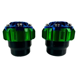 SLIDER PUNTA DECORATIVA DE ALUMINIO VERDE/AZUL  CON ACABADO DE PLASTICO / SLI-054