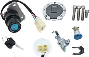 SWITCH INTERRUPTOR DE ENCENDIDO C/JUEGO DE LLAVES TAPON DE GASOLINA Y SEGURO DE ASIENTO 12 Vcc / SWI-123