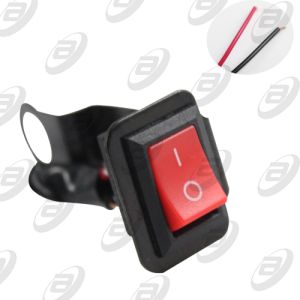 SWITCH BOTON INTERRUPTOR C/ SOPORTE NEGRO 12 Vcc / SWI-BOT-014