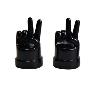 TAPON DE VALVULA DE AIRE COLOR NEGRO LOVE AND PEACE / TPV-010