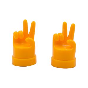 TAPON DE VALVULA DE AIRE COLOR AMARILLO LOVE AND PEACE / TPV-011