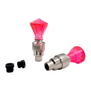 TAPON DE VALVULA DIAMANTE ROSA CON LUZ 1.5 Vcc / TPV-019