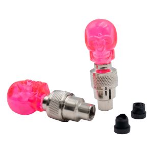 TAPON DE VALVULA CALAVERA ROSA CON LUZ 1.5 Vcc / TPV-020