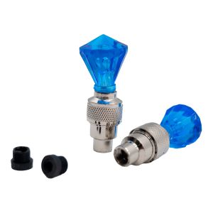 TAPON DE VALVULA DIAMANTE AZUL CON LUZ 1.5 Vcc / TPV-021