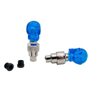 TAPON DE VALVULA CALAVERA AZUL CON LUZ 1.5 Vcc / TPV-022