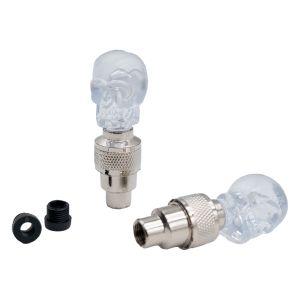 TAPON DE VALVULA CALAVERA TRASPARENTE CON LUZ 1.5 Vcc / TPV-024