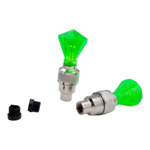 TAPON DE VALVULA DIAMANTE VERDE CON LUZ 1.5 Vcc / TPV-025